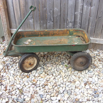 a couple green steel wagons