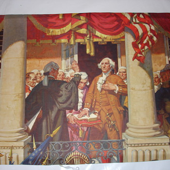George Washington being sworn in print