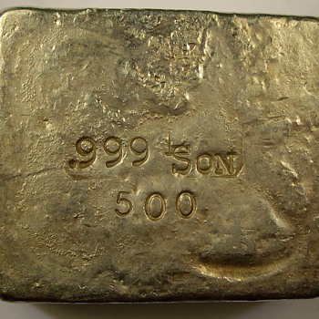 L-Son Smelters & refiners 500 Gram bar of .999 fine Silver
