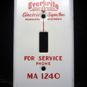 Everbrite electric signs porcelain Light switch Plate