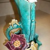 water lily flower frog vase