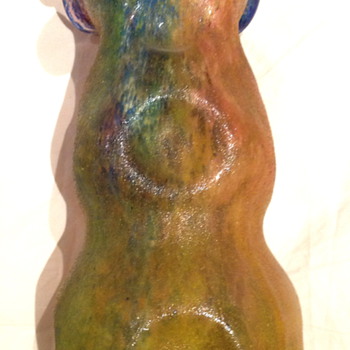Czechoslovakia Sandpaper finish Glass Vase - Art Glass