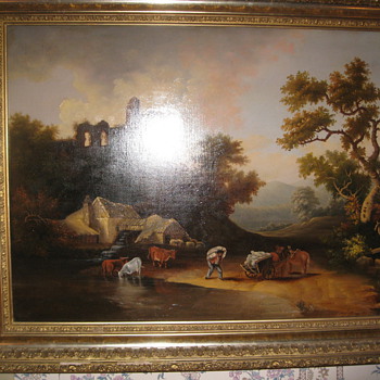 Antique Hudson River Painting Unknown Artist 