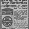 1919 - Red Seal Dry Cell Batteries Advertisement