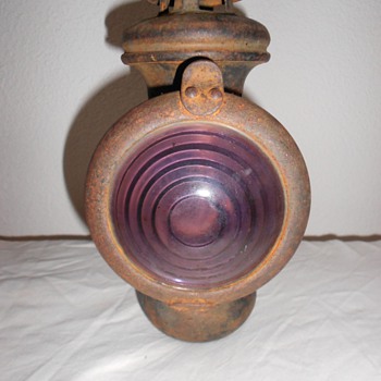 Purple Glass Moto, Bike, Train , Car Oil Lamp