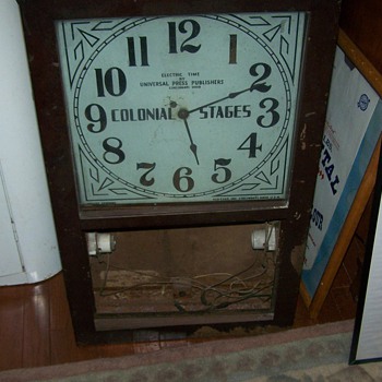 Univseral Press Publishers Clock Cincinnati Ohio Colonial Stages Glo Clox Inc