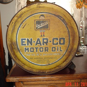 EN-AR-CO Motor Oil...Five Gallon Oil Rocker Can...White Rose Gasoline - Petroliana