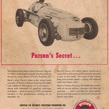 1950 - Wynn's Oil Advertisement
