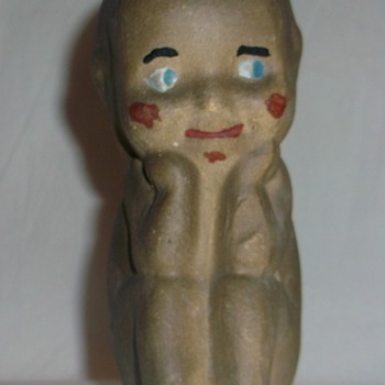 Unusual stone (?) carved Kewpie Doll... - Figurines