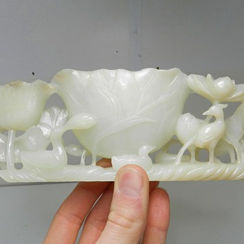 20th Century Chinese White Jade Brush Pot