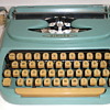 Vintage 1960's Aqua Singer Portable Typewriter