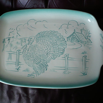 Bell Calif USA Regtangular Large Turkey Tray  Teal