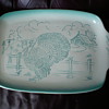 Bell Calif USA Regtangular Large Turkey Tray  Teal