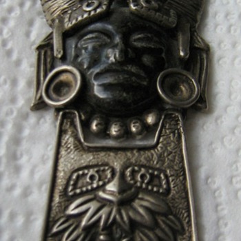 Salvador Teran for Marbel ceramic on silver metal pendant