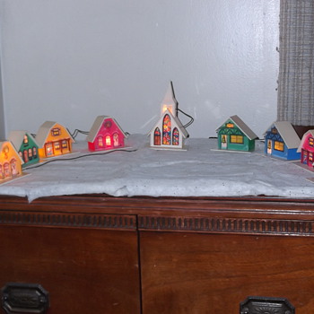 1980's Alpine plastic putz christmas village - Christmas