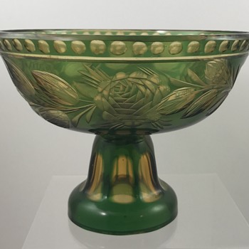 Loetz Cut Glass Part 2: topas aussen dunkelgrün, PN III-2410/6", ca. 1925 - Art Glass