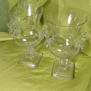 vintage square bottom wine glasses - Glassware