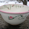 Unique hand painted pottery bowl.