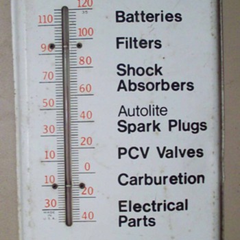 Barn Fresh 1970's Motorcraft Sign and Thermometer