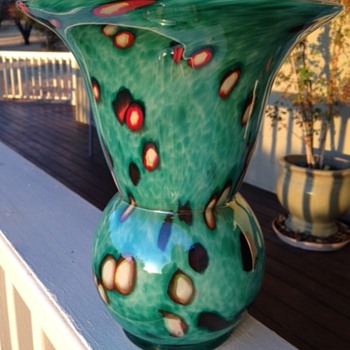 Kralik - Cased green with millifiorre canes - Art Glass