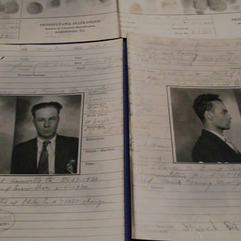 1930 Arrest Photos and Finger Prints (Pennsylvania State Police)