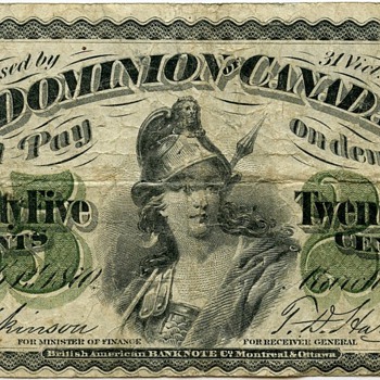 Canadian 25 cent Shinplasters