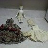 BLONDE CHINA HEAD DOLL AND CLOTHS