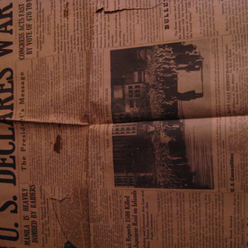 New York Sun, Dated Monday, December 8, 1941