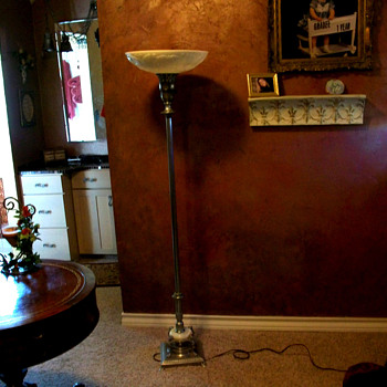 Moulded Glass Shade Floor Lamp
