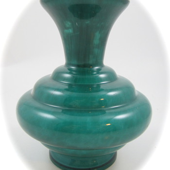 Kralik Mottled Green Vase, ca. 1930s - Art Glass