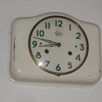 Antique 1950's French ODO wall clock. 