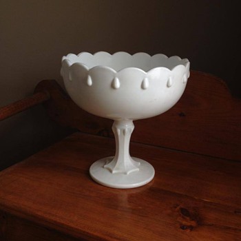 milk glass bowl on a pedestal? - Glassware