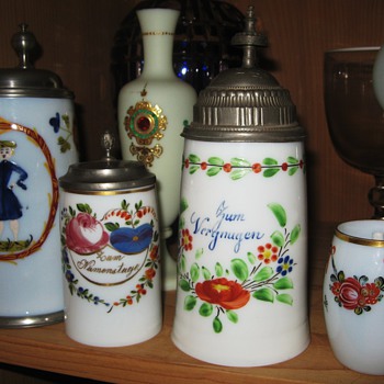 Some Bohemian Glass Steins - Art Glass