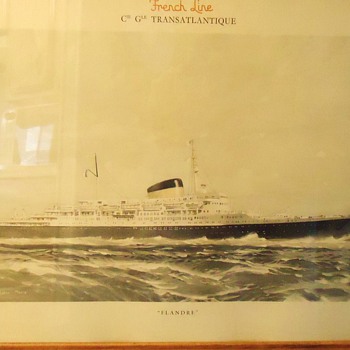 Marin Marie 1901-1987, French Modernist Artist Colored photo print, 1st Fr. Ocean Liner after WW-2.  - Posters and Prints