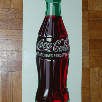 Coca Cola Bottle Tin Sign  1948