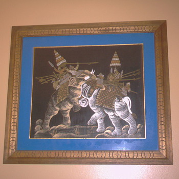 Gold Leaf type pictures and hand carved frames - Signed Nick Manarang
