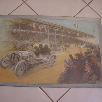 Locomobile 1908 vanderbilt cup poster sign