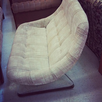 Mod 1960's Love seat with Chrome plated legs