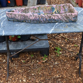 Marble-topped Iron Garden Table - Furniture