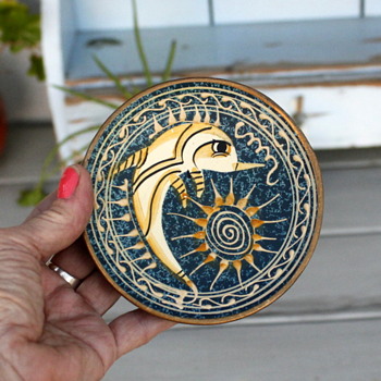 Painted Ceramic Dish by ??? - Animals