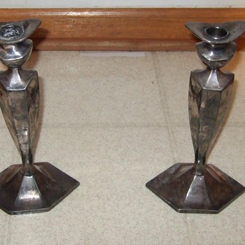 Sheffield Plate Candle Holders