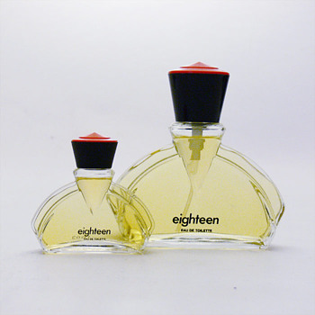 A couple of "Hooray for the 80s" perfume bottles by André Ricard.