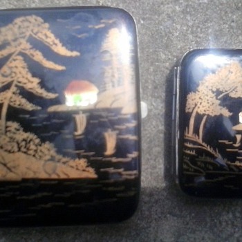 Cigarette case with matching  Wooden Matches Case