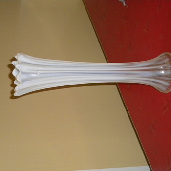 white glass vase - Art Glass
