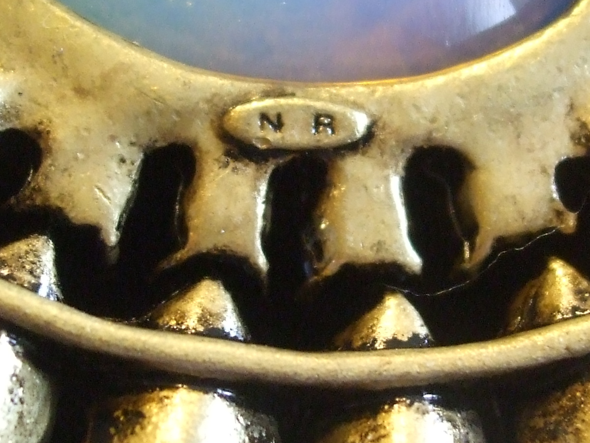 Large Costume Brooch with Aurora Borealis Crystals & MoonstoneHas NR