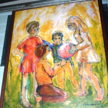 Oil painting hanging in my garage