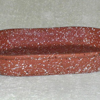Speckled Oblong Pottery Bowl - Art Pottery