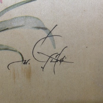 old italian silk? painting. - Visual Art