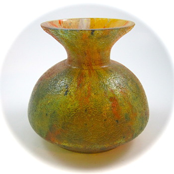 Kralik "Glue Chipped" Vase, ca. 1930s - Art Glass