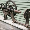 Vintage Primitive Champion Blower & Forge Co Hand Crank Post Wall Drill Press 
